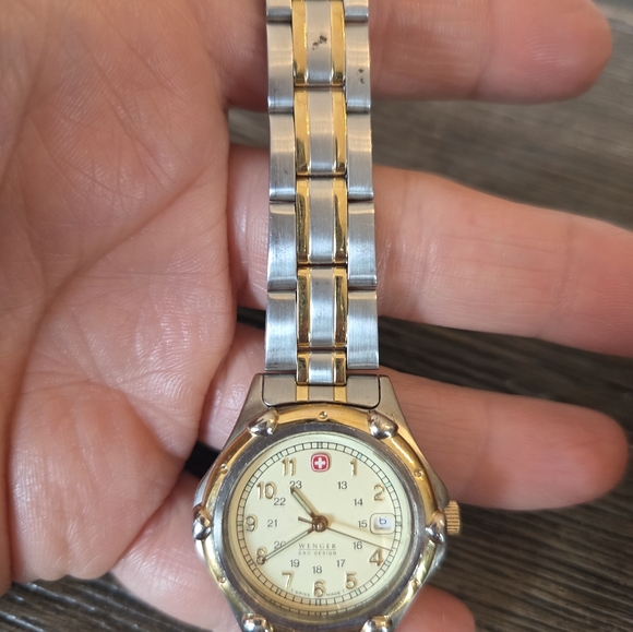 Women's Swiss Wenger Two-Tone Gold and Silver Watch - Picture 9 of 9